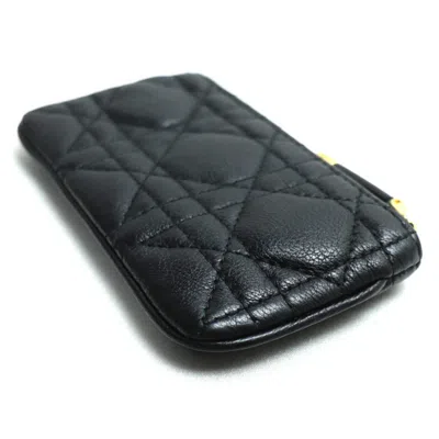 Pre-owned Dior Christian  Black Leather Coin Purse/coin Case ()