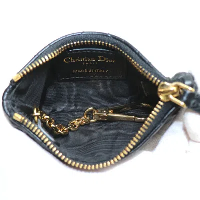 Pre-owned Dior Christian  Black Leather Coin Purse/coin Case ()