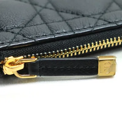 Pre-owned Dior Christian  Black Leather Coin Purse/coin Case ()