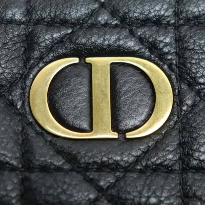 Pre-owned Dior Christian  Black Leather Coin Purse/coin Case ()