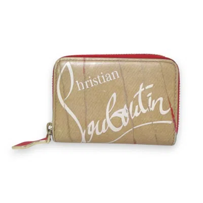 Pre-owned Christian Louboutin Beige Red Color White Coin Purse/coin Case ()