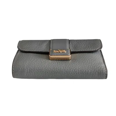 Pre-owned Coach Gray Leather Wallet (bi-fold) ()