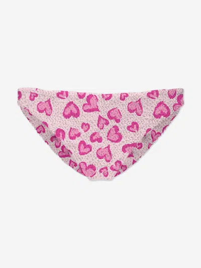 Mc2 Saint Barth Girls Crinkle Amour Bralette Bikini In Pink
