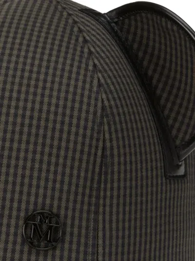 Maison Michel Plaid Cap In Black