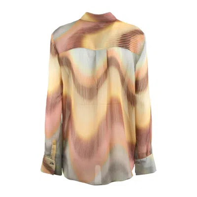 Paul Smith Gradient Wave Crinkled Georgette Blouse