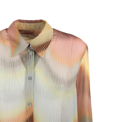 Paul Smith Gradient Wave Crinkled Georgette Blouse