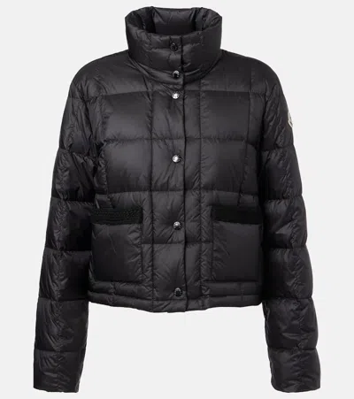 Moncler Jarcieu Braided Trim Short Down Jacket In Black