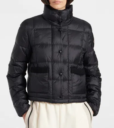 Moncler Jarcieu Braided Trim Short Down Jacket In Black