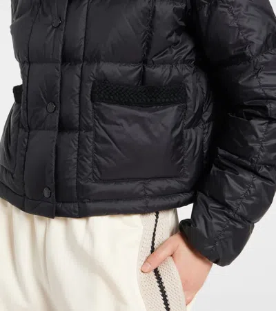 Moncler Jarcieu Braided Trim Short Down Jacket In Black