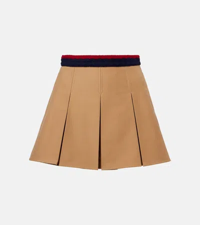 Moncler Pleated Mini Skirt In Brown
