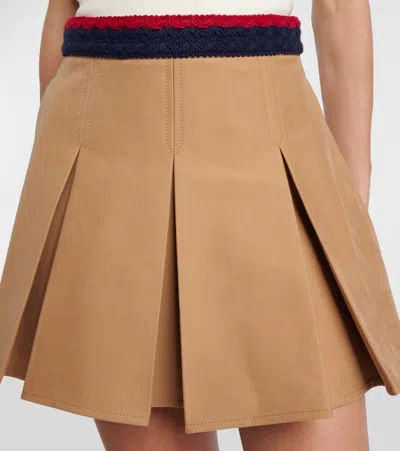 Moncler Pleated Mini Skirt In Brown