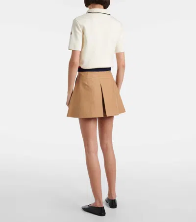 Moncler Pleated Mini Skirt In Brown