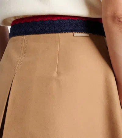 Moncler Pleated Mini Skirt In Brown
