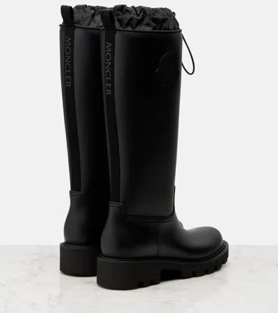 Moncler Rubber Kickstream Boots With Drawstring In Black
