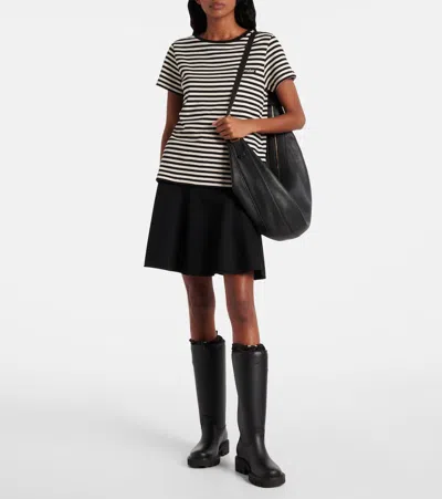 Moncler Rubber Kickstream Boots With Drawstring In Black