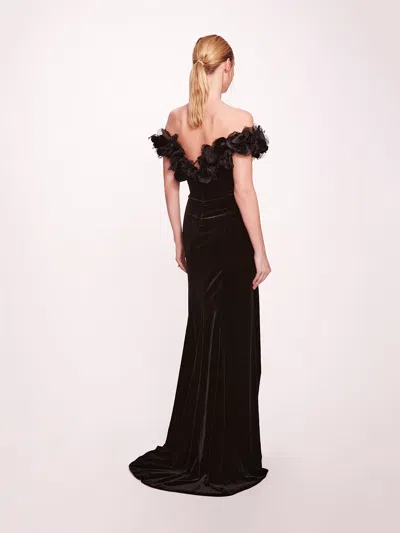 Marchesa Velvet Column Gown