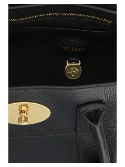 Mulberry 'bayswater' Black Handbag With Twist-lock Fastening
