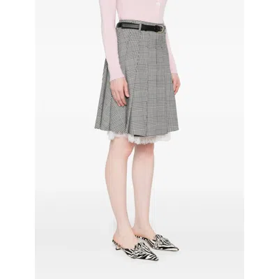 Self-portrait Prince Of Wales Check Pleated Midi Skirt