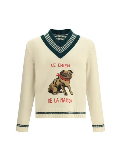 Valentino Le Chien De La Maison Wool Sweater In Neutral