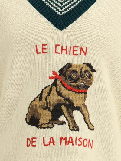 Valentino Le Chien De La Maison Wool Sweater In Neutral