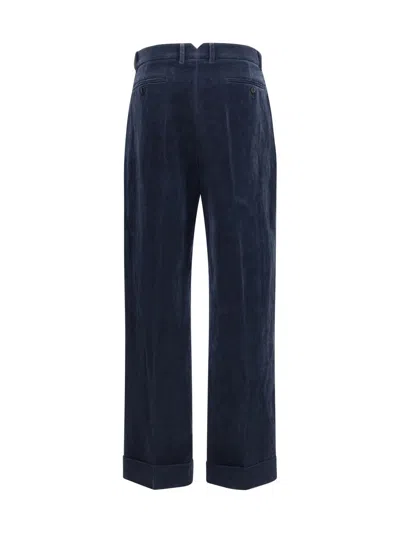 Valentino Trousers Featuring Pleated Design And Belt Loops In Blue