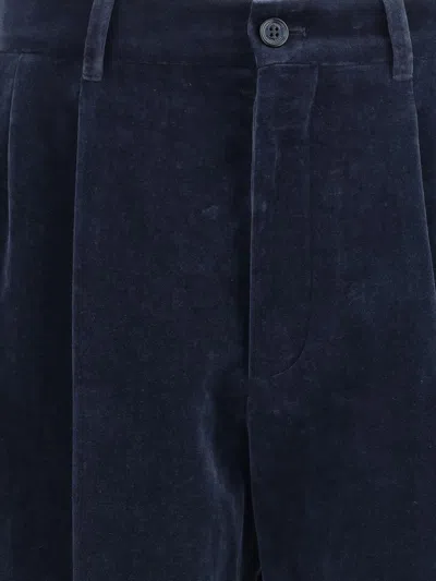 Valentino Trousers Featuring Pleated Design And Belt Loops In Blue