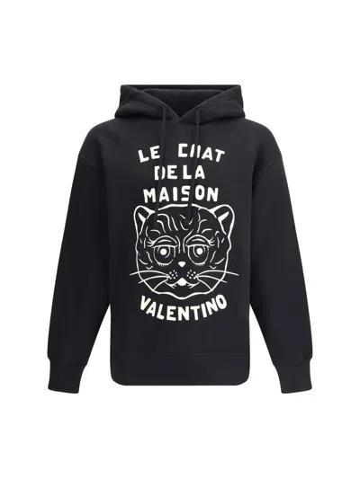 Valentino Garavani Sweatshirt With Le Chat De La Maison Patch In Black