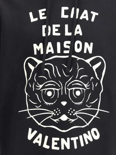 Valentino Garavani Sweatshirt With Le Chat De La Maison Patch In Black