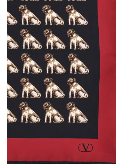 Valentino Petit Charles Silk Scarf In Black