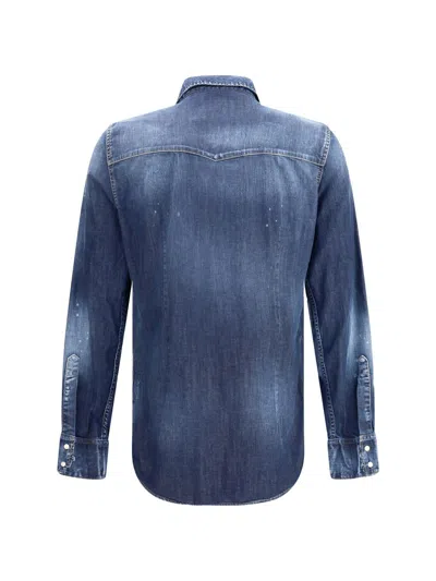 Dsquared2 Fashion Western Shirt In Blue