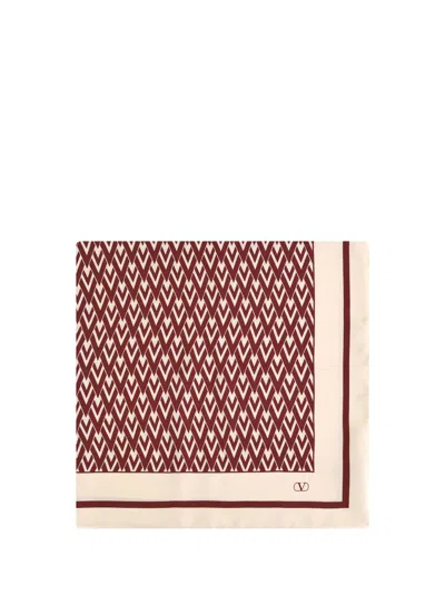 Valentino Garavani Women Toute La V Silk Scarf In Red