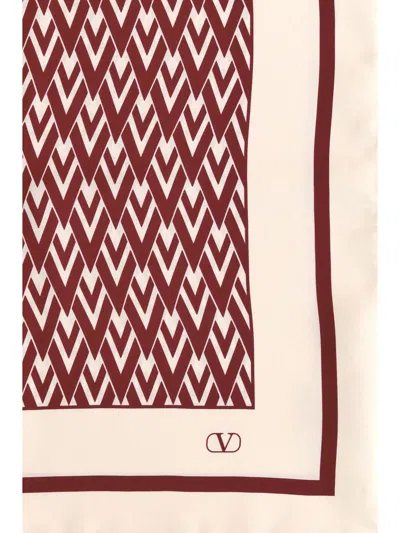 Valentino Garavani Women Toute La V Silk Scarf In Red