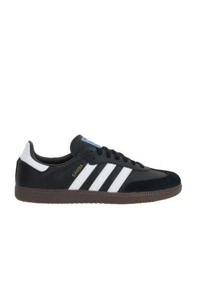 Adidas Originals Low-top Rubber Sole Sneakers With Contrast Stripes In Black