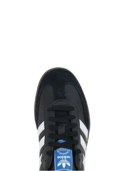 Adidas Originals Low-top Rubber Sole Sneakers With Contrast Stripes In Black