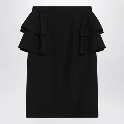 Valentino Couture Crepe High-waisted Skirt With Ruffle Detail