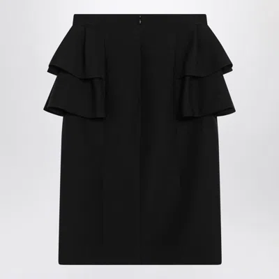 Valentino Couture Crepe High-waisted Skirt With Ruffle Detail