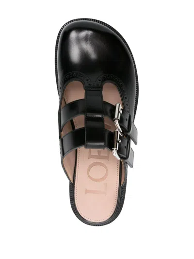 Loewe Campo Mary Jane Mule In Brushed Calfskin And Shearling