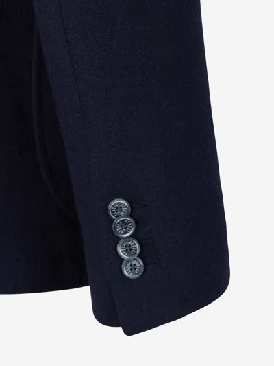 Fedeli Damon Flannel Cashmere Jacket In Blue