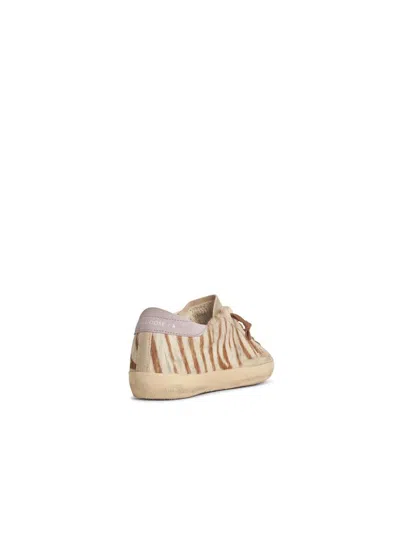 Golden Goose Super-star Zebra Horsy Upper Suede Toe And Heel Laminated Star Sneakers Multicolor In Neutral