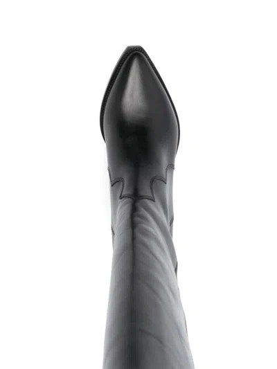 Isabel Marant 40mm Denvee Leather Boots In Black