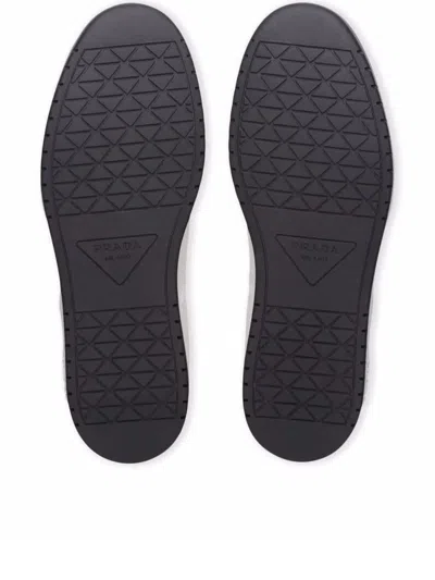 Prada Downtown Leather Low-top Sneakers In White