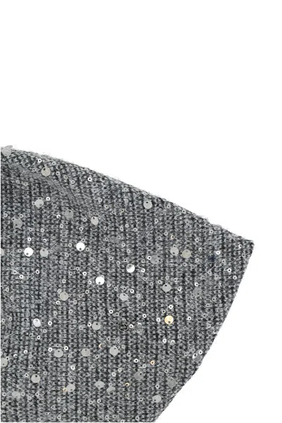 Maison Michel Sequin-embellished Beanie Hat In Silver