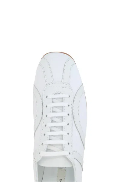 Totême Canvas Low-top Sneakers With Leather Profiles In White