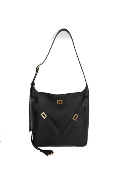 Balenciaga Small Bel Air Leather Hobo Bag In 1000 Black