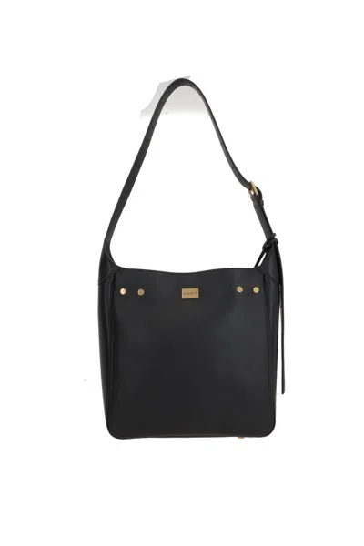 Balenciaga Small Bel Air Leather Hobo Bag In 1000 Black