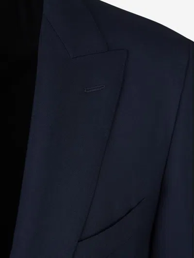 Scabal® Two-button Flap-pocket Suit In Blue