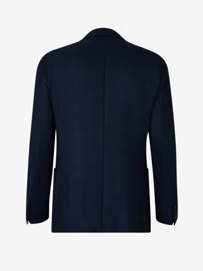 Scabal® Scabal Textured Wool Blazer In Blue