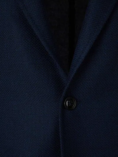 Scabal® Scabal Textured Wool Blazer In Blue