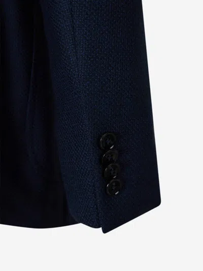 Scabal® Scabal Textured Wool Blazer In Blue