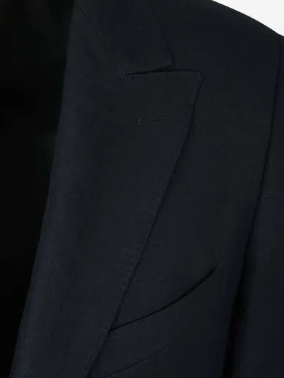Scabal® Scabal Plain Linen Suit In Black